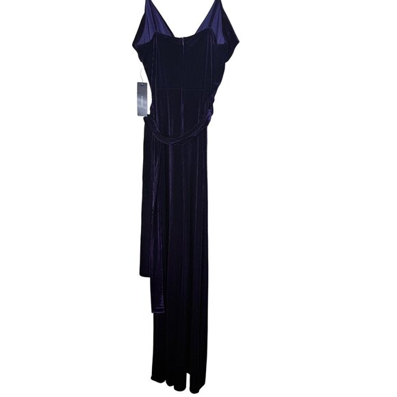 NWT Lulus Kylinna Velvet Sleeveless Wide-Leg Jumpsuit M Purple Wide Leg Holiday - Picture 11 of 16
